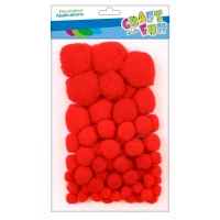 Ilustracja Craft With Fun Ozdoba Dekoracyjna Pompony Czerwone 463927